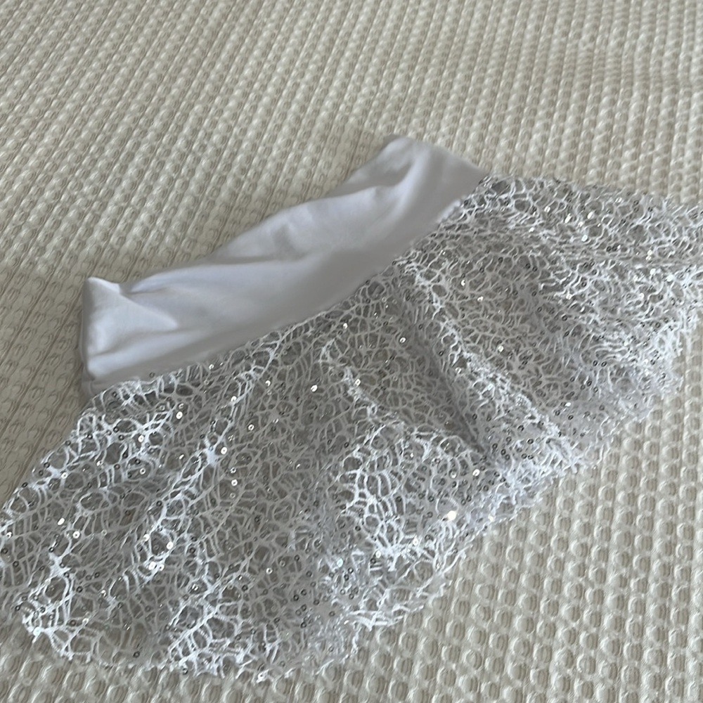 Sexy white gown Sequin Stretchy M - Picture 4 of 9